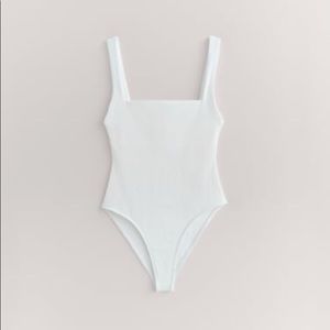 ZARA White Ribbed Body Suit